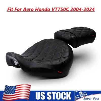 Seat Black Stitching Diamond Style For Honda Shadow Aero VT750 2004 05 06 07-24 - Image 1 of 4
