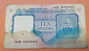 OCCUPAZIONE BRITANNICA DELL' ITALIA  TEN SHILLING  ANNO 1943 - Picture 1 of 3