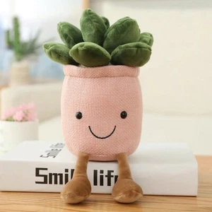 Pink Succulent 10 Inch Stuffed Plant Plush Toys Toddler Fluffy Dolls Kids Gifts - Picture 1 of 3