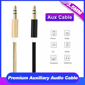 Aux Cable jack 3.5mm Stereo Audio Cable Male to Male For PC iPod MP3 Auto 1m - Bild 1 von 8