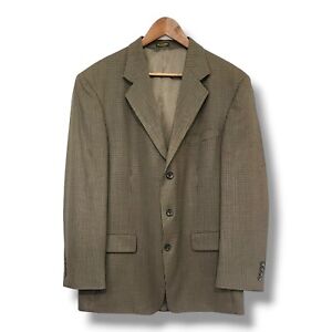 Oscar de la Renta Sport Jacket Men's 42R Wool Brown Tweed Three Button Blazer