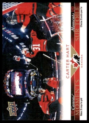 2021-22 Tim Hortons Team Canada Canada Moments Canvas #CM8 Carter Hart - Image 1 of 2