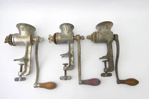 3 Vintage Universal LF&C New Britain Landers Frary Clark No 2 1 Meat Grinders - Picture 1 of 18