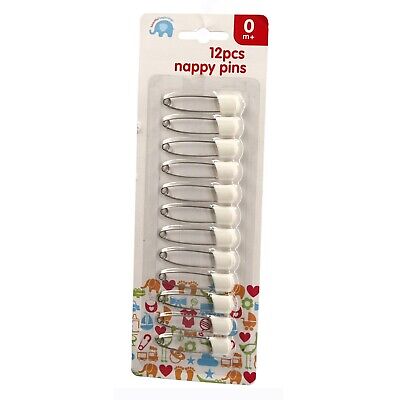 Nappy Pins 12 Pack Diaper Safety Pins Baby UK - FREE POST • 2.98£