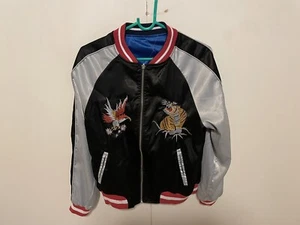 Embroidered Reversible Souvenir Sukajan Bomber Jacket large BBWM women - Picture 1 of 19