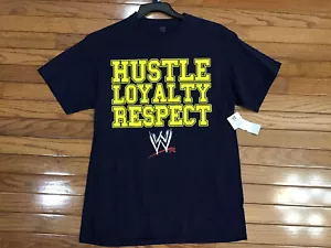 John Cena WWE Hustle Loyalty Respect Logo Wrestling T-Shirt Size Medium Blue - Picture 1 of 7