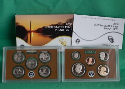 2018 S United States Mint ANNUAL 10 Coin Proof Set Original Box and COA Complete - Image 1 of 4