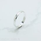 Real Genuine Solid 925 Sterling Silver 3mm Plain Unisex Wedding Band Ring