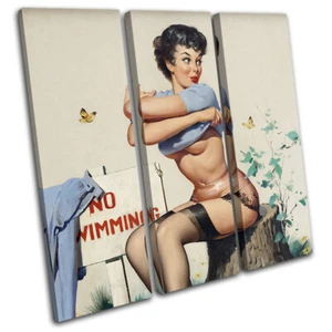 Cartel Vintage Niña Sexy Retro Pin-ups AGUDOS LONA ARTE PARED Impresión de Imagen - Imagen 1 de 1