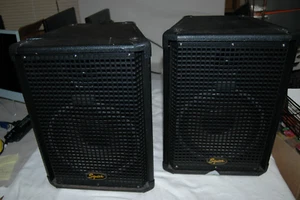 Pair Set Fender Squire Speakers PA Pole Mount Used MA013113 Black - Picture 1 of 12