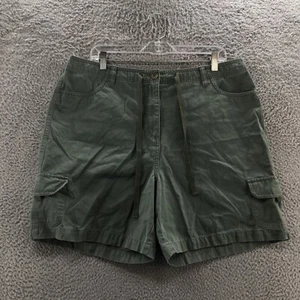 Northern Reflections Town Cargo Shorts Womens 16 (actual 37x7) Green Cotton Zip - Picture 1 of 19
