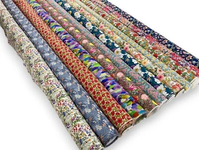 Blumenmuster Baumwoll Popeline Stoff breit leicht Sommer Schneiderei Material - Bild 1 von 4