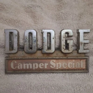 Dodge Camper Special Emblem Metal 69 70 71 Vintage Rust Aged - Picture 1 of 8