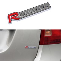 R DESIGN Car 3D Sticker Logo Emblem Badge Decal For Volvo XC60 XC90 S60 V70 RED