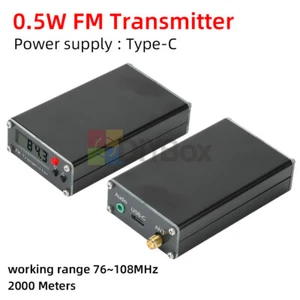 2KM 0,5W Nadajnik FM 76M-108MHZ Wyświetlacz cyfrowy Stereofoniczny nadajnik FM Typ-C - Zdjęcie 1 z 18