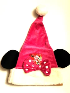 NWT Disney Pink Minnie Mouse Ears Santa Hat for Age 3+ - Picture 1 of 1
