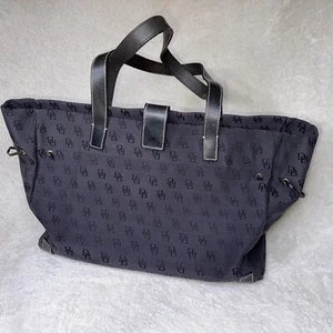 DOONEY & BOURKE black canvas leather Strap signature tote bag purse - Picture 1 of 9