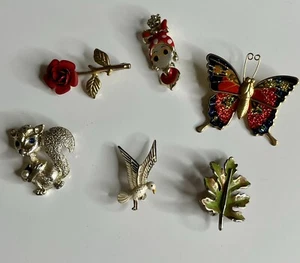 Vintage Estate Assorted Pins Lot Of 6 - Picture 1 of 5