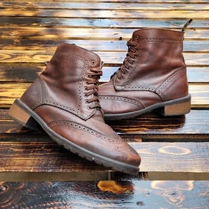 Scarpe stivali BARBOUR uomo pelle marrone cowboy vintage rari taglia UK8 EU42 US9  - Foto 1 di 23