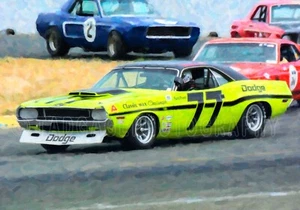 Dodge Challenger at Sonoma Raceway Vintage Classic Race Car Photo CA-1285 - Picture 1 of 1