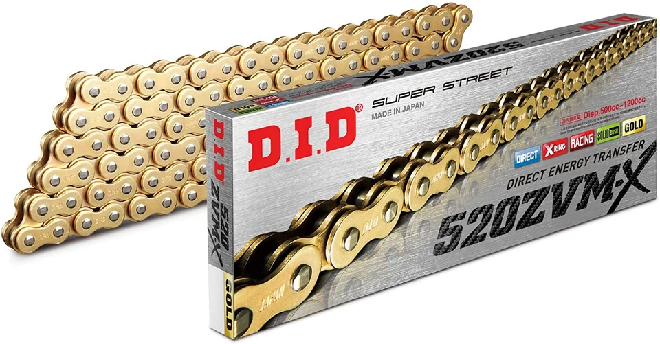 DID 520 Gold ZVMX X-Ring Race Track Bike Off Road Drive Chain Various Lengths  - Image 1 of 1