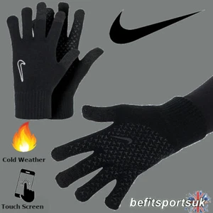 NIKE GLOVES BLACK GRIP KIDS FOOTBALL JUNIOR YOUTHS WINTER SPORTS TOUCH SCREEN YA - Picture 1 of 13