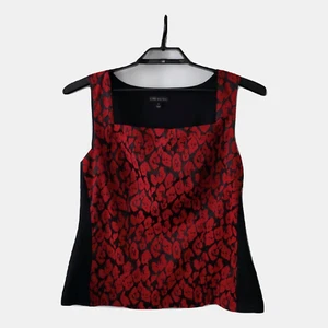 Blusa roja para mujer Lane Bryant talla 16 cuello cuadrado floral sin mangas - Imagen 1 de 4