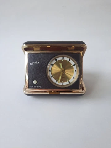 LINDEN TRAVEL CLOCK LIGHTED DIAL ALARM VINTAGE WIND-UP Cover