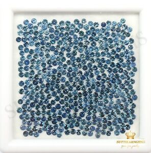 1.3 - 1.4 MM Natural Blue Sapphire Round Diamond Cut Loose Gemstones Lot
