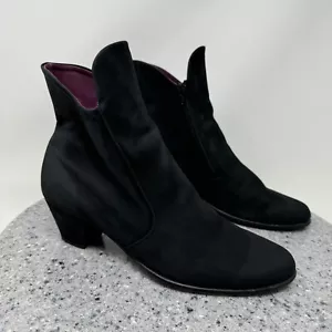 Botas Arche Mujer 8 Cuero Negro Nubuck Gamuza Tobillo Tacón Bajo Botines Franceses 39 - Imagen 1 de 23