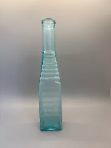 Cathedral Pepper Sauce 8.25" Bottle Aqua PAT SEPT 28 1875 Ribbed Panel - Picture 1 of 10