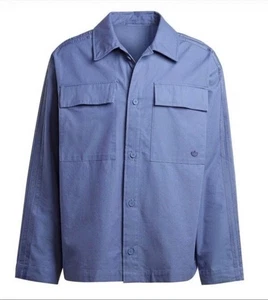 Adidas Uomo P ESS+ LS Camicia Originale Over Size Preloved Ink Taglia Large Nuova - Foto 1 di 10