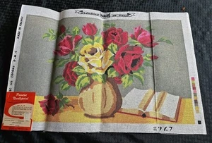 Margot Creations de Paris Nadelspitze Leinwand #8967 Rosen - Bild 1 von 6
