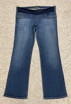 Pantalones de mezclilla para mujer Common Genes talla XL corte bota de maternidad bordados debajo del vientre Foto 1 de 4