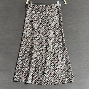 Loft Ann Taylor Schlupfrock S Weichzeichner Orange Blumen Midi A-Linie Klassisch Karriere Arbeit - Bild 1 von 7