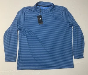 Under Armour Men's Playoff 3.0 1/4 Zip Pullover Diamond Check Blue 2XL UM1214 - Picture 1 of 9