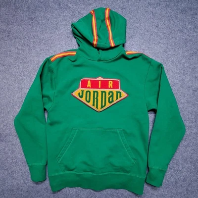 Air Jordan Hoodie Mens Medium Green Yellow Red Pullover Basketball CK9519-310 - Image 1 of 4