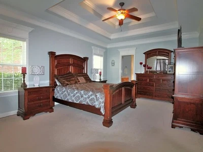 Juego de edredón JC Penney Queen azul y marrón con 2 fundas juego de 3 piezas Foto 1 de 4