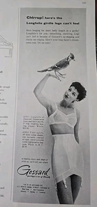 1956 Women's Gossard Longfello Girdle Legs Can't Feel Flair Bra vintage Bird ad  - Picture 1 of 1
