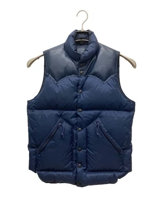 RockyMountainFeatherBed × BEAMS Leather switch down vest Size: 38 Men Navy - Image 1 of 4