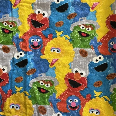 2011 Sesame Street 100% Cotton Fabric Oscar Grover Big Bird Washed 42 W x 51 L - Image 1 of 4