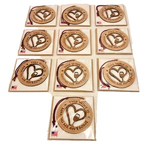 Wine Lovers Christmas Ornament Gifts Oenophile Women Wood Hanging Bar Art 10pk - Picture 1 of 12