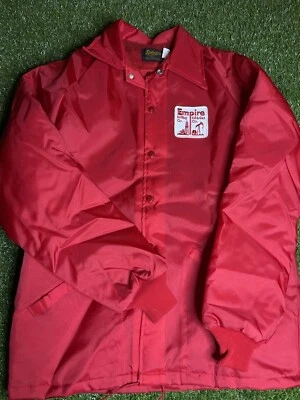 Jaqueta Vintage Swingster Vermelha Império Óleo Ótimo Estado Masculina Média Forrada de Pele - Imagem 1 de 4