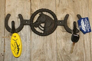 Cowboy Ranch Coat Hat Rack Wall Mounted Cast Iron, 10 3/4 inch, W-59 - Picture 1 of 9