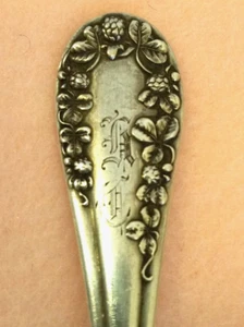 Joseph Meyer Kleeblatt Sterling Dessertlöffel Mono 7,75" Antik 1906 - Bild 1 von 5
