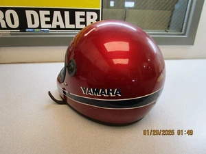 VINTAGE MOTORCYCLE SNOWMOBILE HELMET YAMAHA RED - Picture 1 of 9