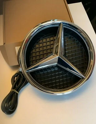 Fit For Mercedes-Benz Chrome LED Emblem Grill Star Badge W205 A C B GLA GLK CLA - Image 1 of 4