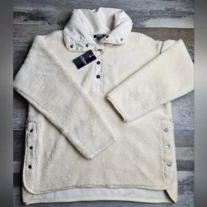 Chaps NEU mit Etikett Fleece Snap Pullover Herren Small Creme - Bild 1 von 12