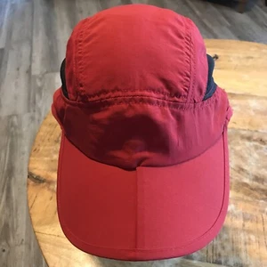 LL Bean Golf Laufen CoolMax Kappe Mütze rot schwarz verstellbarer Riemen faltbarer Schirm - Bild 1 von 9