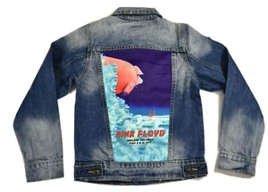 Dragonfly Youth Boys Pink Floyd Oakland Coliseum 77 Pig In The Sky Denim Jacket - Picture 1 of 2